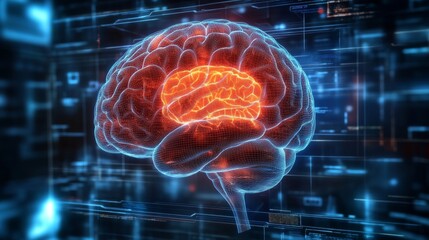 Poster - Vibrant Brain Illustration with Clean Lines and High Resolution