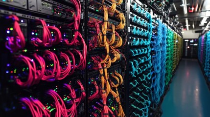 Poster - Data center operations high-tech facility digital infrastructure controlled environment interior connectivity and innovation