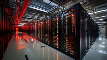Poster - data center operations high-tech facility digital infrastructure modern environment interior view cl