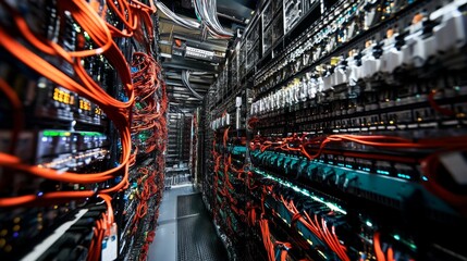 Poster - data center operations technology hub infrastructure management digital environment close-up view ne