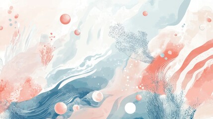 Poster - Abstract fluid art composition digital canvas visual artwork calm environment aesthetic perspective artistic expression