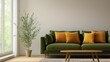 © StockArtEmpire - Minimalist living room with a green sofa