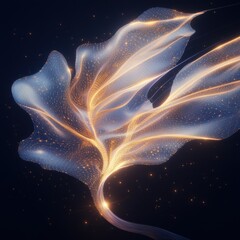 Poster - Illuminated abstract tree with glowing branches digital art dark environment artistic viewpoint nature concept