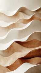 Poster - Abstract layers of mocha mousse and beige sand dunes artistic minimalist environment top view