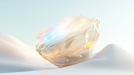 Poster - Dynamic rainbow glowing cosmic shard surreal landscape digital art abstract environment aerial view fantasy concept