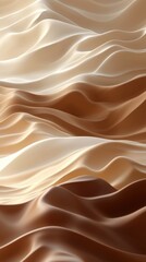 Poster - Abstract layers of mocha mousse and beige sand dunes digital art smooth waves serene environment aesthetic viewpoint