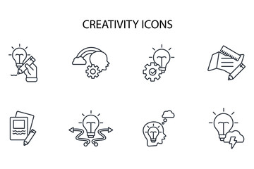 Fototapete - Creativity icon set.vector.Editable stroke.linear style sign for use web design,logo.Symbol illustration.