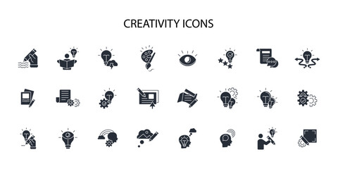 Fototapete - Creativity icon set.vector.Editable stroke.linear style sign for use web design,logo.Symbol illustration.