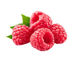 Raspberries isolated on white background, cutout