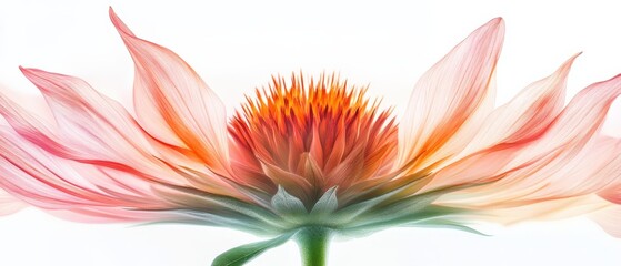 Wall Mural - close-up of a vibrant flower against a white background