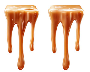 Isolated Two Caramel Drips