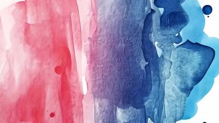 Poster - Abstract watercolor artwork featuring red and blue hues blending seamlessly on a textured surface