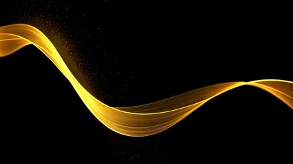 Fototapete - Mesmerizing golden light trails swirl against a black backdrop. Sparkling particles evoke elegance and luxury. Dynamic abstract background video.