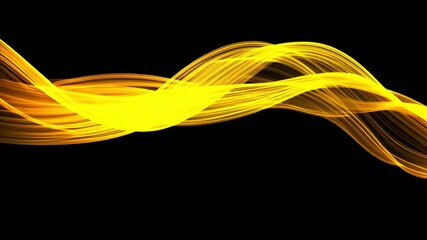 Fototapete - Mesmerizing golden light trails swirl against a black backdrop. Sparkling particles evoke elegance and luxury. Dynamic abstract background video.