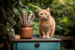 © Avr Di - The concept of design and repair involves both cats and paint brushes.