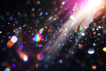 Poster - Abstract light refraction effect on a black background