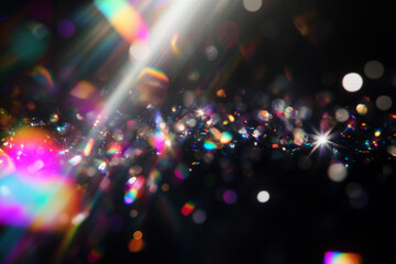 Poster - Abstract light refraction effect on a black background
