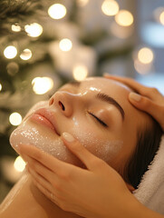 Wall Mural - Relaxing facial treatment during holiday season