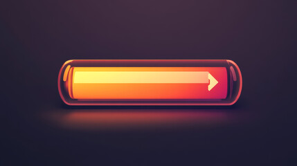 Poster - Progress bar game interface design isolated set in vector. Cartoon level loading speed ui indicator. Life or xp status in percent to fill panel. Orange energy gradient tube element for arcade rpg.