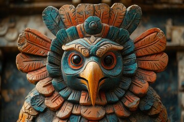 Poster - A detailed view of a bird statue, ideal for use in designs related to nature or wildlife