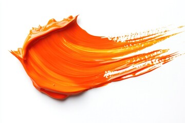 Poster - A close-up shot of orange paint on a white surface