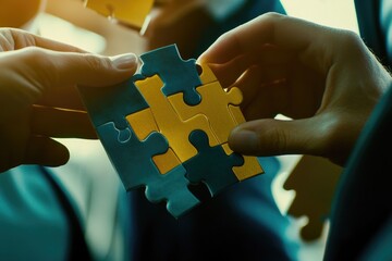 Aufkleber - A person holds a part of a puzzle, perfect for illustrations about problem-solving or creativity