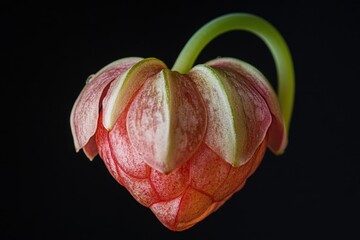 Aufkleber - A single flower is photographed against a black backdrop, highlighting its delicate features