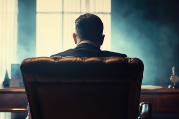 Poster - A person sitting in a chair in front of a window, with natural light and possible indoor or outdoor setting