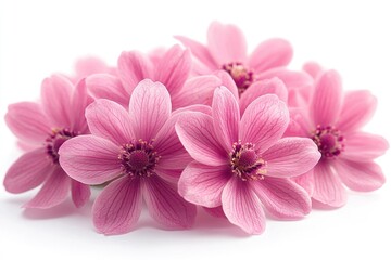 Poster - A collection of pink flowers arranged on a clean white surface