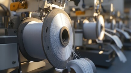 Poster - A row of machines in a factory setting