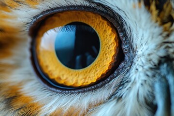 Wall Mural - A detailed view of an owl's eye with expressive features