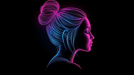 Poster - An abstract synthwave style rendering of a 3D female head