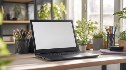 Poster - a person working on their laptop at a wooden desk