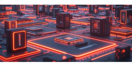 Poster - circuit board background
