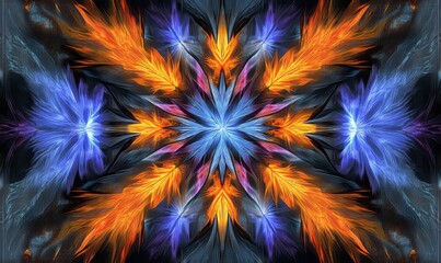 Poster - A mesmerizing abstract background that is perfect for art projects, cards, business documents, and posters, highlighting a 3D illustration of a computer-generated fractal.