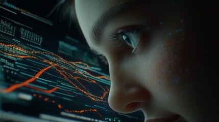 Poster - The concept visualizes a human iris animated with multiple colors, forming through rainbow lines after a flash from a bright white circle, set within a 3D, 4K rendering.