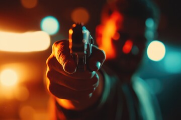 Aufkleber - A person grasping a handgun, ready for use or defense