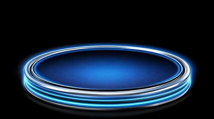 Poster - In a digital abstract creative concept illustration, high-speed glowing lines are produced by a technology-powered circular turntable.