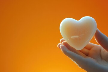 Poster - A person holds a heart-shaped candle in their hand, perfect for romantic or intimate settings