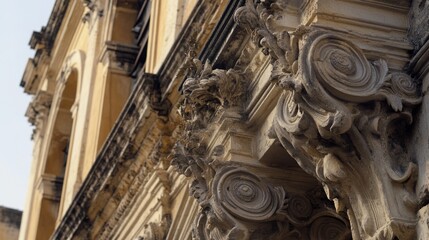 Poster - Close-up shot of a building with a prominent clock face, ideal for use in architectural or urban planning contexts