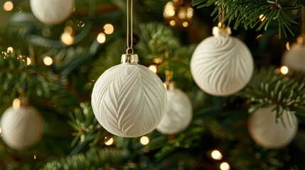 Delight in the charm of bright white feather baubles adorning your Christmas tree this festive season.