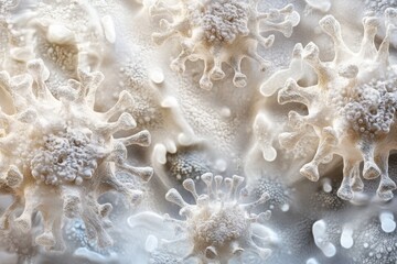 Poster - Close-up of virus structures under microscope showing intricate details and textures