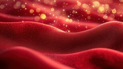 Aufkleber - A cozy abstract Christmas background with warm golden lights, soft bokeh effects, and festive red textures