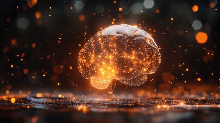 Aufkleber - Glowing human brain, network, intelligence, idea concept.