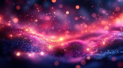 Poster - A vibrant cosmic scene filled with swirling colors and sparkling lights.