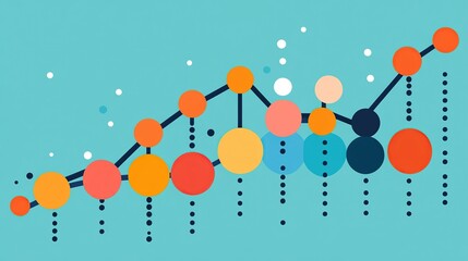 Poster - A colorful data visualization graph depicting trends with circular data points.