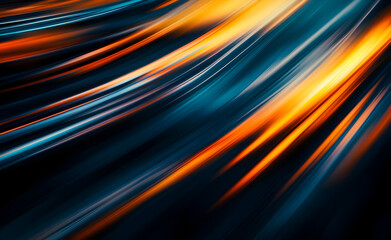 Poster - abstract orange and teal dynamic lines