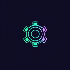 Poster - Gradient gear icon on dark background; settings, options, configuration symbol.