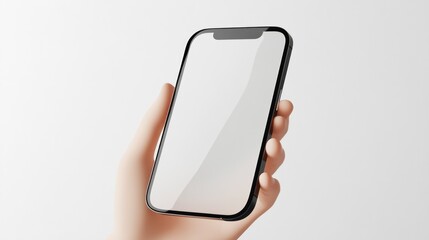Poster - Hand holding modern smartphone with blank screen.