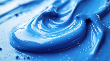 Poster - Close-up of smooth blue paint, showcasing texture and color vibrancy.